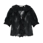 Doen Henri Lace Top in Black | Blouses | Coveti