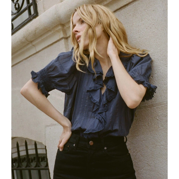 Doen Henri Top in Adriatic | Blouses | Coveti, view 5