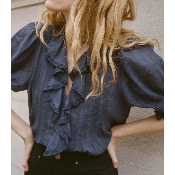 Doen Henri Top in Adriatic | Blouses | Coveti, view 6