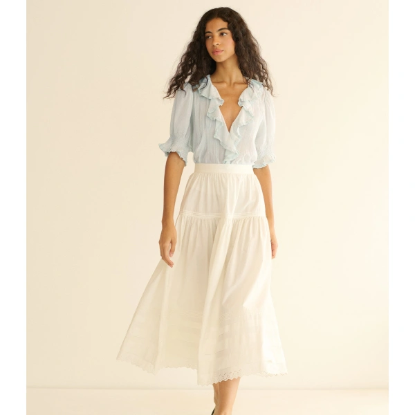 Doen Henri Top in Alice Blue | Blouses | Coveti, view 3