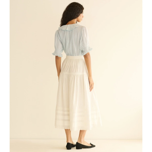 Doen Henri Top in Alice Blue | Blouses | Coveti, view 5