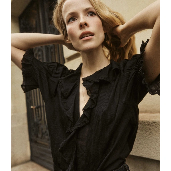 Doen Henri Top in Black | Blouses | Coveti, view 4