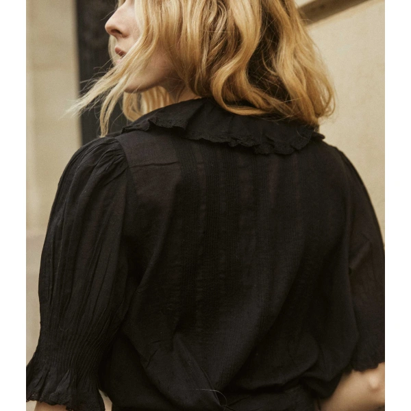 Doen Henri Top in Black | Blouses | Coveti, view 5