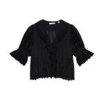 Doen Henri Top in Black Eyelet | Blouses | Coveti