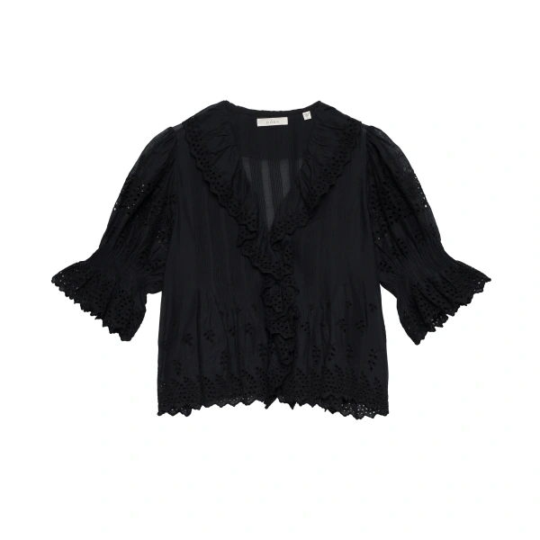 Henri Top in Black Eyelet