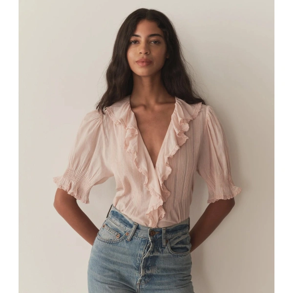 Doen Henri Top in Blush | Blouses | Coveti, view 2