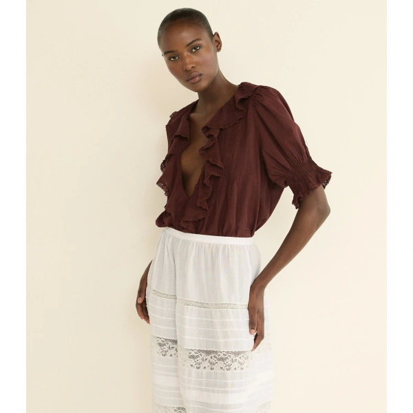 Doen Henri Top in Dahlia | Blouses | Coveti, view 4