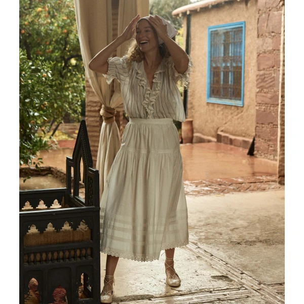 Doen Henri Top in Saint-Aurélie Stripe | Blouses | Coveti, view 6