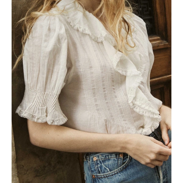Doen Henri Top in Salt | Blouses | Coveti, view 3