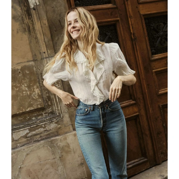 Doen Henri Top in Salt | Blouses | Coveti, view 4