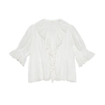 Doen Henri Top in Salt Eyelet | Blouses | Coveti