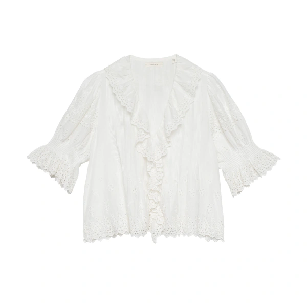 Henri Top in Salt Eyelet