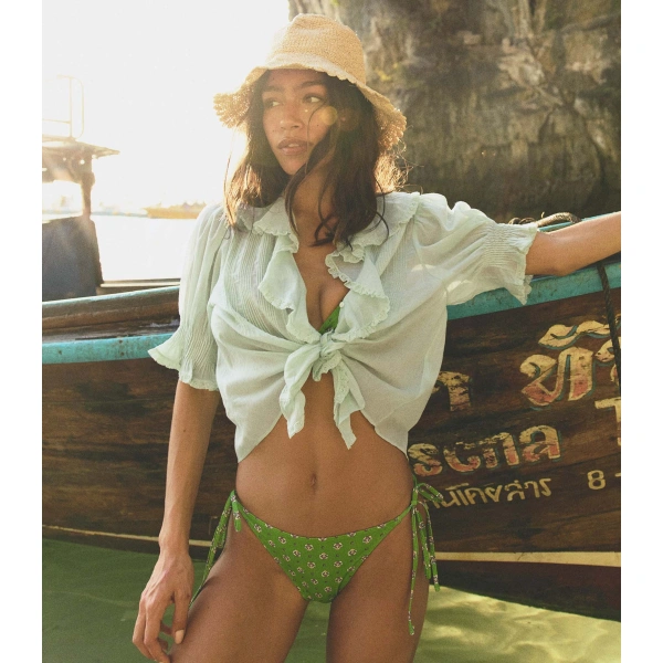 Doen Henri Top in Seafoam | Blouses | Coveti, view 2