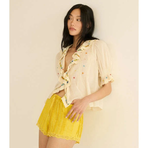 Doen Hettie Top in Candlelight | Blouses | Coveti, view 3