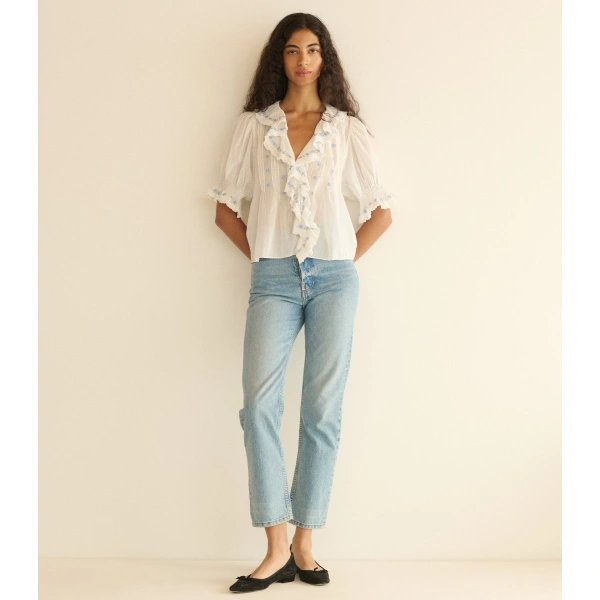 Doen Hettie Top in Salt | Blouses | Coveti, view 4