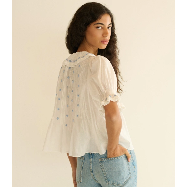 Doen Hettie Top in Salt | Blouses | Coveti, view 5
