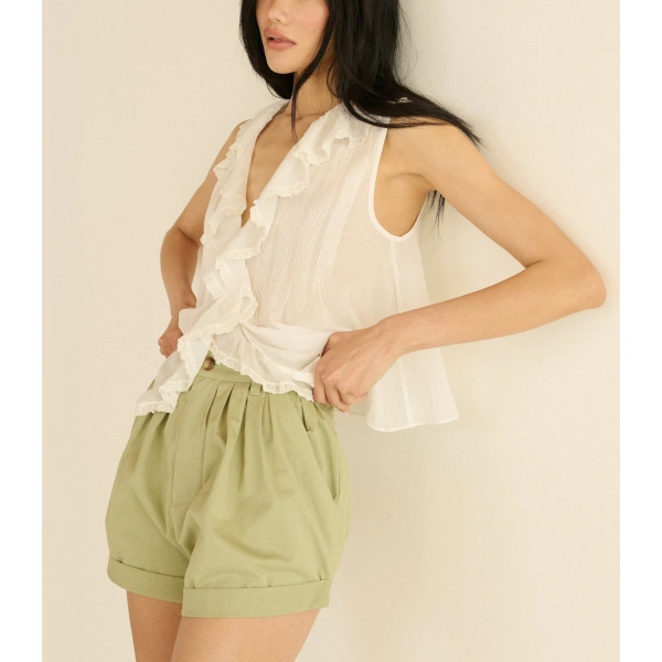 Doen Hilda Top in Salt | Blouses | Coveti, view 3