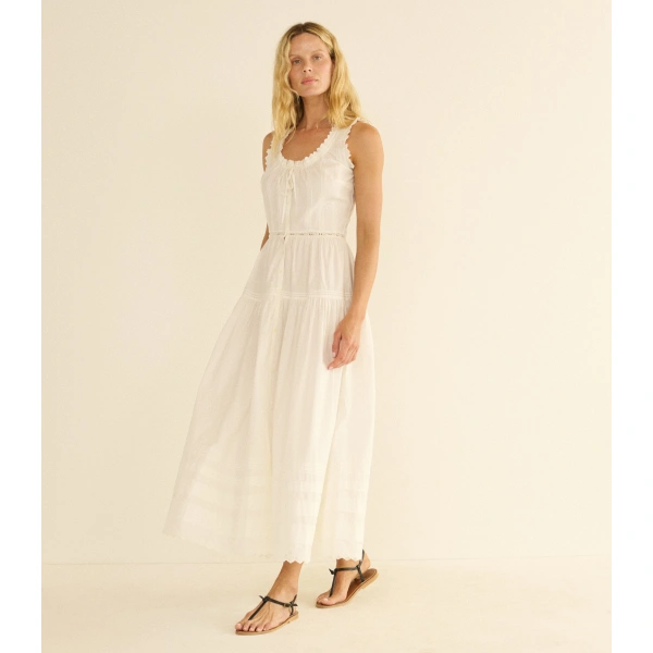 Doen Hortense Dress in Salt | Midi Dresses | Coveti, view 2