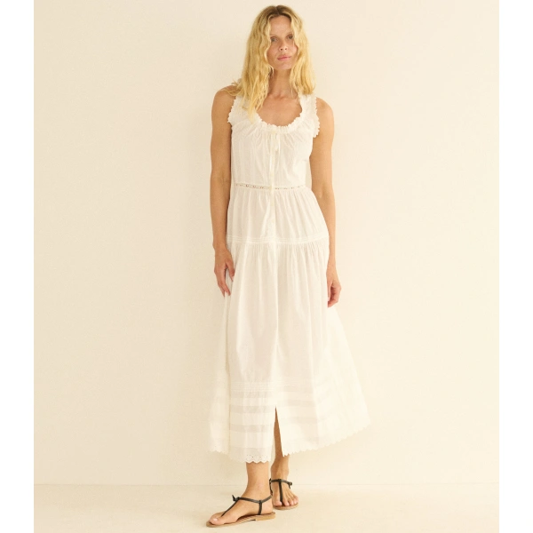 Doen Hortense Dress in Salt | Midi Dresses | Coveti, view 3