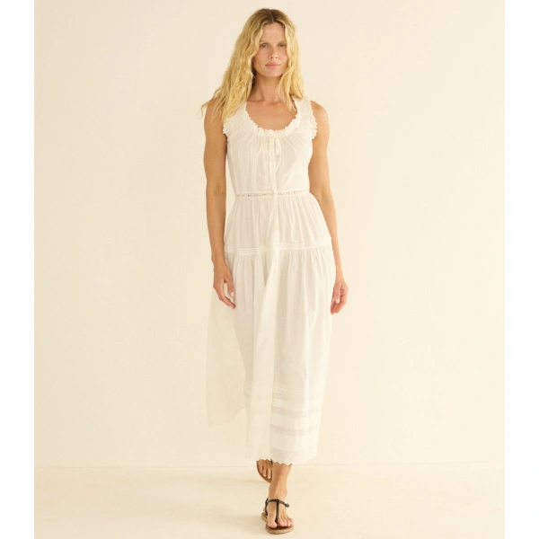 Doen Hortense Dress in Salt | Midi Dresses | Coveti, view 4