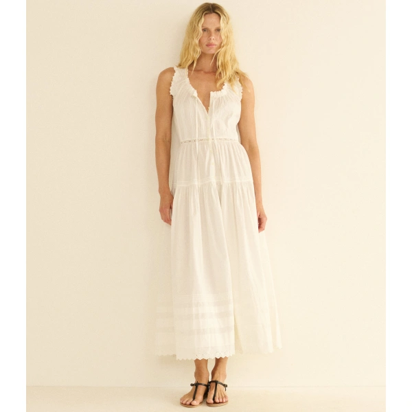 Doen Hortense Dress in Salt | Midi Dresses | Coveti, view 5
