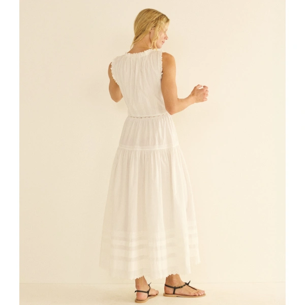 Doen Hortense Dress in Salt | Midi Dresses | Coveti, view 6