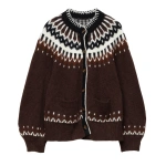 Doen Hue Cardigan in Brun Aberdeen Fair Isle | Cardigans | Coveti