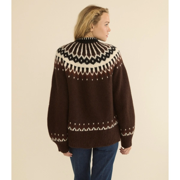 Doen Hue Cardigan in Brun Aberdeen Fair Isle | Cardigans | Coveti, view 6