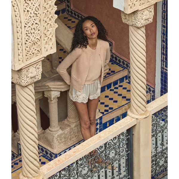 Doen Iona Short in Salt and Peach Lace | Shorts | Coveti, view 4