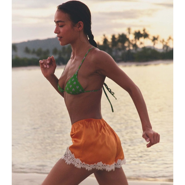 Doen Iona Short in Tangerine | Shorts | Coveti, view 2