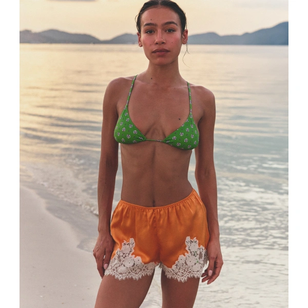 Doen Iona Short in Tangerine | Shorts | Coveti, view 3