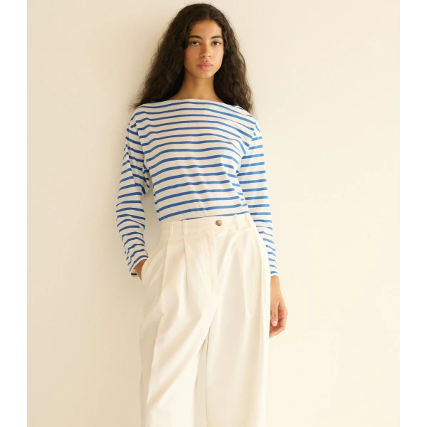 Doen Irene Tee in Bleu Breton Stripe | T-Shirts | Coveti, view 2