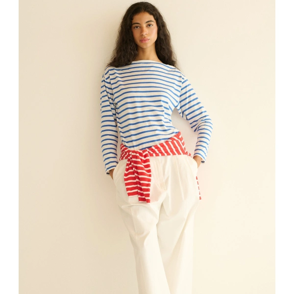 Doen Irene Tee in Bleu Breton Stripe | T-Shirts | Coveti, view 3
