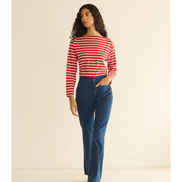 Doen Irene Tee in Rouge Breton Stripe | T-Shirts | Coveti, view 3