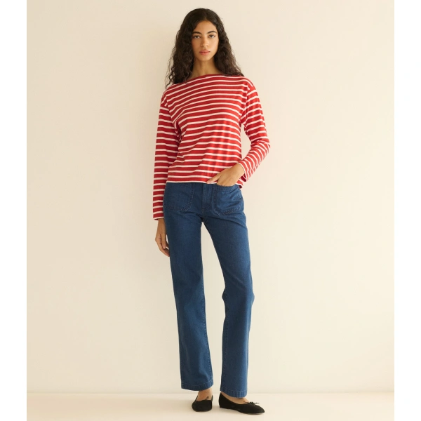 Doen Irene Tee in Rouge Breton Stripe | T-Shirts | Coveti, view 4