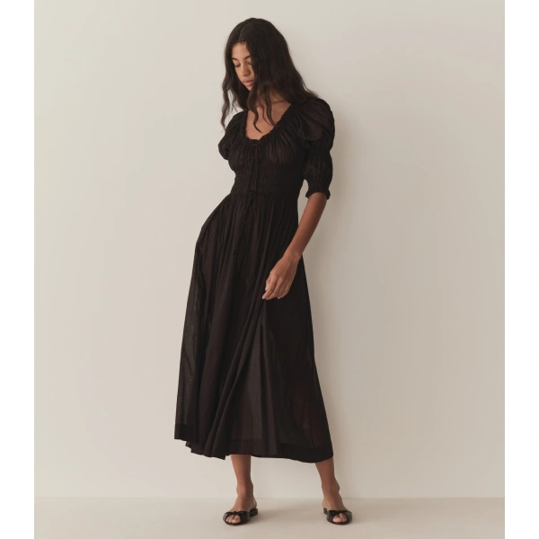 Doen Ischia Dress in Black | Maxi Dresses | Coveti, view 2