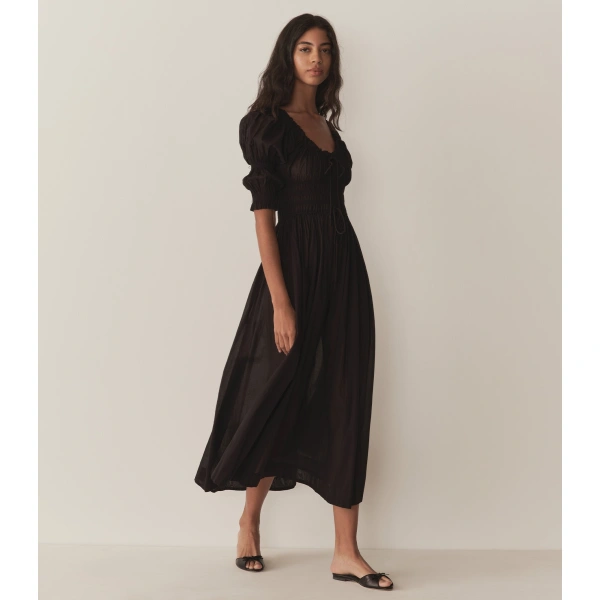 Doen Ischia Dress in Black | Maxi Dresses | Coveti, view 4