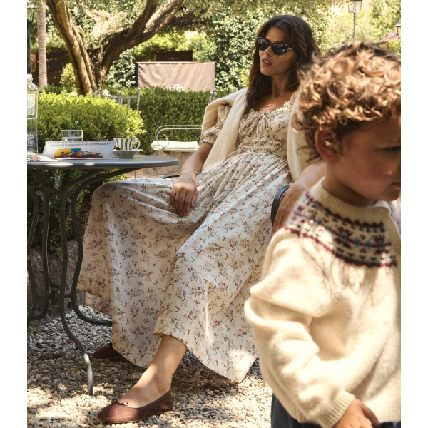 Doen Ischia Dress in Crème Windswept Meadow | Midi Dresses | Coveti, view 2