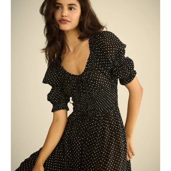 Doen Ischia Dress in Noir Dot | Maxi Dresses | Coveti, view 2