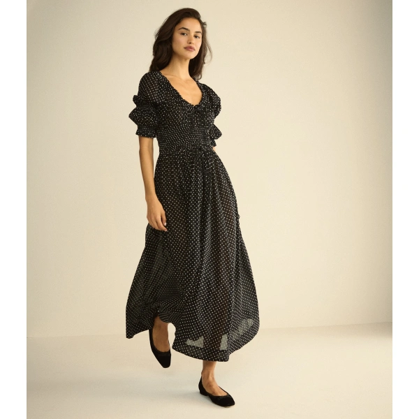 Doen Ischia Dress in Noir Dot | Maxi Dresses | Coveti, view 3