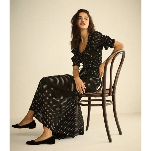 Doen Ischia Dress in Noir Dot | Maxi Dresses | Coveti, view 6
