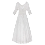 Doen Ischia Dress in Salt Flock Dot | Maxi Dresses | Coveti