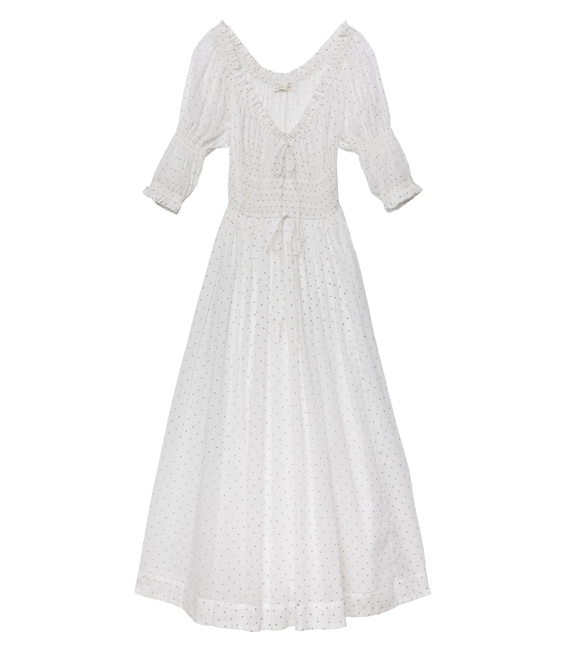Doen Ischia Dress in Salt Flock Dot Doen Ischia Dress in Salt Flock Dot | Maxi Dresses | Coveti