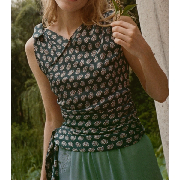 Doen Janille Top in Chaumont Paisley | Blouses | Coveti, view 6