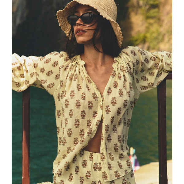 Doen Jonie Top in Dandelion Grove | Blouses | Coveti, view 2