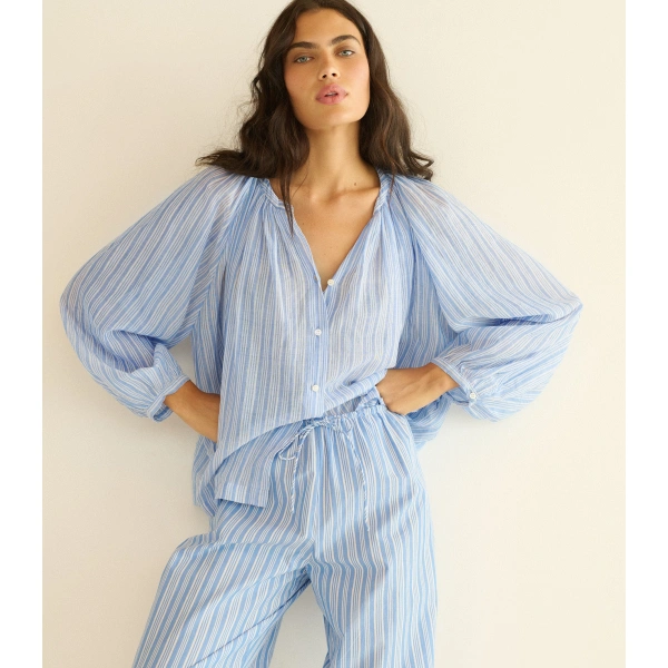 Doen Jonie Top in Salerno Stripe | Blouses | Coveti, view 2