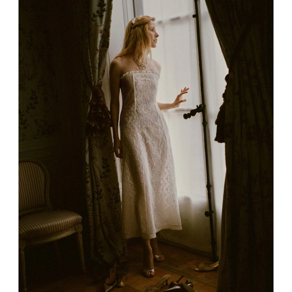 Doen Josephine Anniversary Dress in Salt | Midi Dresses | Coveti, view 2