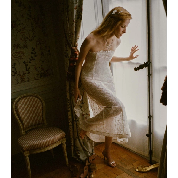 Doen Josephine Anniversary Dress in Salt | Midi Dresses | Coveti, view 3