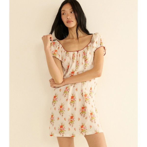 Doen Julia Dress in Rose Petit Bouquet de Chamonix | Mini Dresses | Coveti, view 2