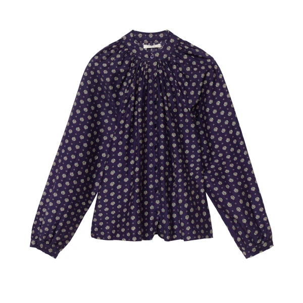 Julienne Top in Navy Cadiz Foulard
